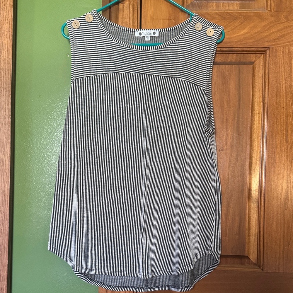 Lou & Grey Navy and White Striped Tank Top